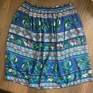Vintage blue floral high waist short mini skirt by Lucia